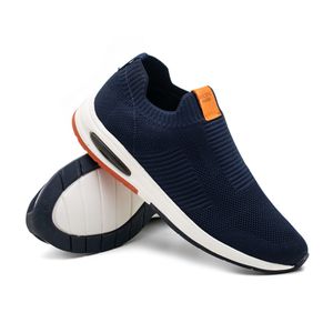 Tênis Doctor Shoes knit 59410 Marinho/Laranja