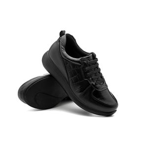 Tênis Doctor Shoes Couro 1403 (Elástico) Preto