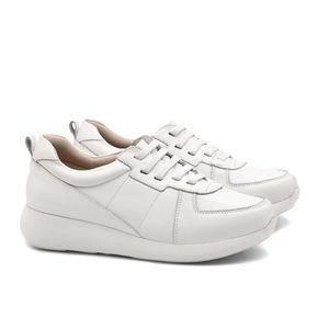 Tênis Doctor Shoes Couro 1403 (Elástico) Branco/Branco