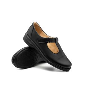 Sapato Anabela Doctor Shoes Couro 366 Preto