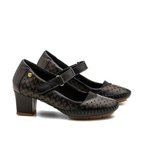 Sapato Salto Doctor Shoes Couro 789 Preto