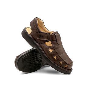 Sandália Doctor Shoes Couro 302 Marrom