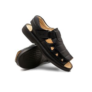 Sandália Doctor Shoes Couro 303 Preta
