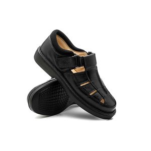 Sandália Doctor Shoes Couro 328 Preto
