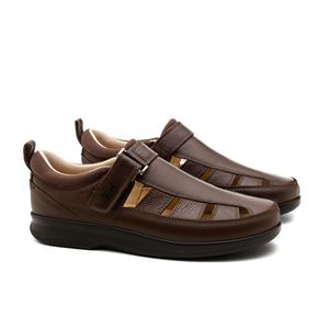 Sandália Doctor Shoes Prevent Couro 3059 Marrom