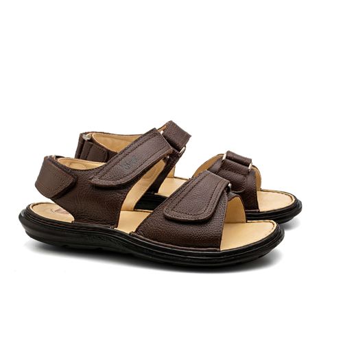 Sandália Doctor Shoes Couro 917301 Marrom