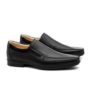 Sapato Social Doctor Shoes JOB com bolha de ar Anti Impacto Couro Floater/Nobuck 1747 Preto