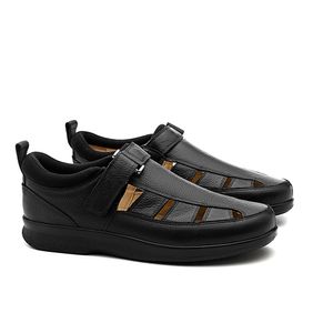 Sandália Doctor Shoes Prevent Couro 3059 Preto