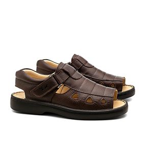 Sandália Doctor Shoes Couro 303 Marrom
