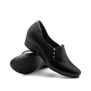 Sapato Anabela Doctor Shoes Couro 35001 Preto