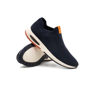 Tênis Doctor Shoes knit 59410 Marinho/Laranja