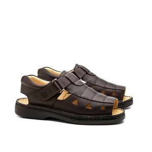 Sandália Doctor Shoes Couro 303 Marrom