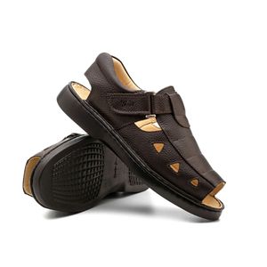 Sandália Doctor Shoes Couro 303 Marrom