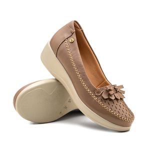 Sapato Anabela Doctor Shoes Couro 7801 Fendy