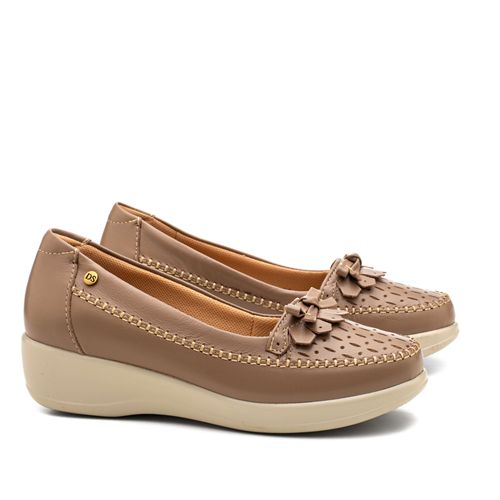 Sapato Anabela Doctor Shoes Couro 7801 Fendy