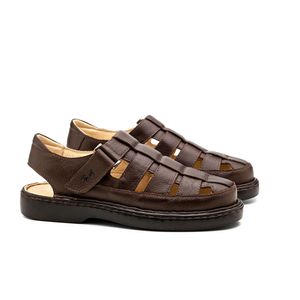 Sandália Doctor Shoes Couro 321 Marrom