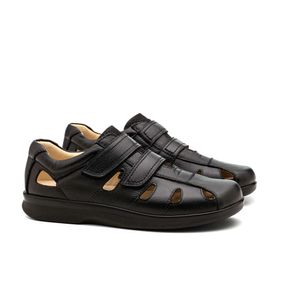 Sandália Doctor Shoes Esporão Couro 3070 Preto