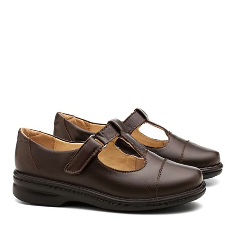 Sapato Anabela Doctor Shoes Couro 366 Marrom
