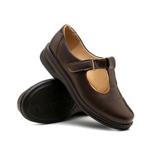 Sapato Anabela Doctor Shoes Couro 366 Marrom