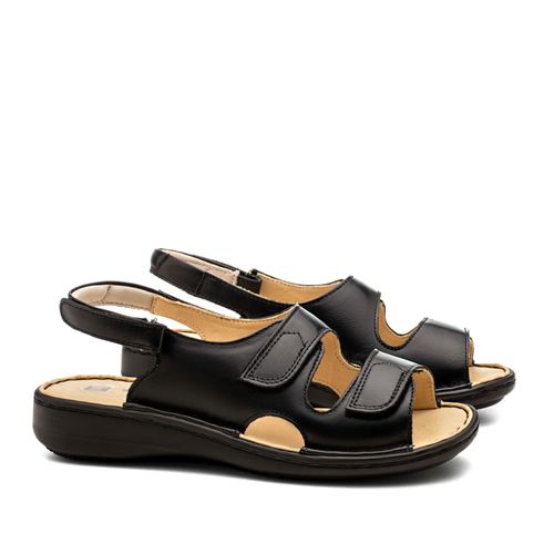 Sandália Anabela Doctor Shoes Couro 295 Preto