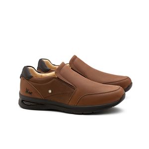 Sapato Casual Doctor Shoes com Bolha de Ar System Anti Impacto Couro 2139 Marrom
