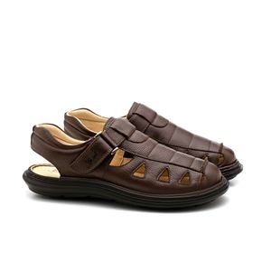 Sandália Doctor Shoes Couro 917302 Marrom