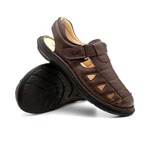 Sandália Doctor Shoes Couro 917302 Marrom