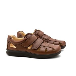 Sandália Doctor Shoes Esporão Couro 3070 Marrom