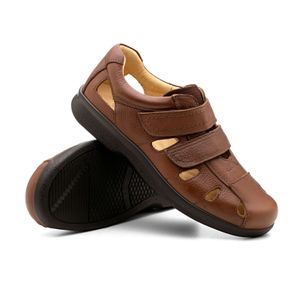 Sandália Doctor Shoes Esporão Couro 3070 Marrom