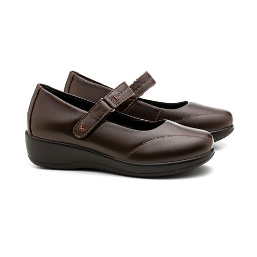 Sapato Anabela Doctor Shoes Couro 192 Marrom