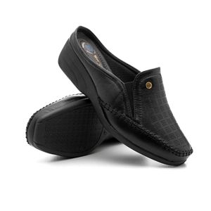 Sapato Anabela Doctor Shoes Couro 3137 Preto