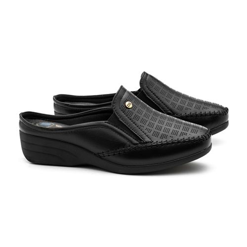 Sapato Anabela Doctor Shoes Couro 3137 Preto