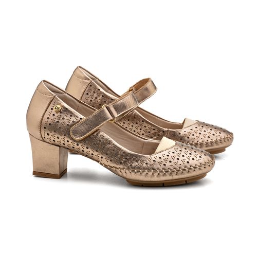 Sapato Salto Doctor Shoes Couro 794 Prata Velho