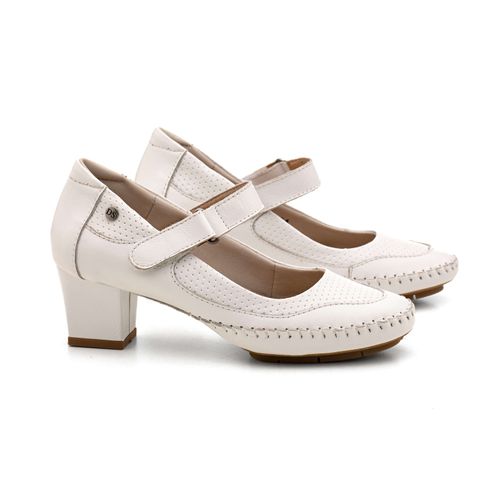 Sapato Salto Doctor Shoes Couro 789 Branco
