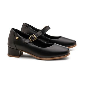 Sapato Salto Doctor Shoes Eliza Couro 1496 Preto