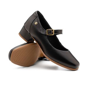 Sapato Salto Doctor Shoes Eliza Couro 1496 Preto