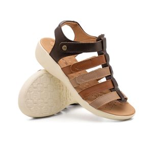 Sandália Doctor Shoes Couro 105 Marrom