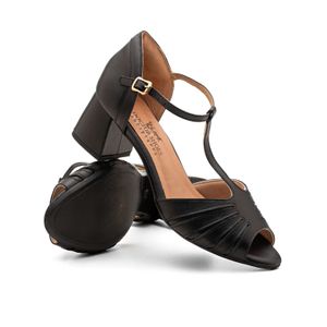 Sandália Doctor Shoes Couro 55131 Preta