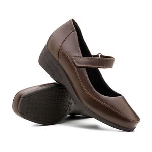 Sapato Anabela Doctor Shoes Couro 3144 Marrom/Marrom