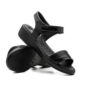 Sandália Anabela Doctor Shoes Esporão Couro 180 Preto