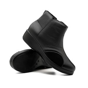 Bota Doctor Shoes Couro 157 Preto/Techprene Preto