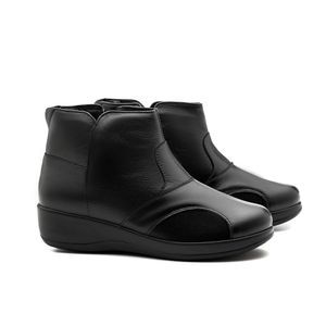 Bota Doctor Shoes Couro 157 Preto/Techprene Preto