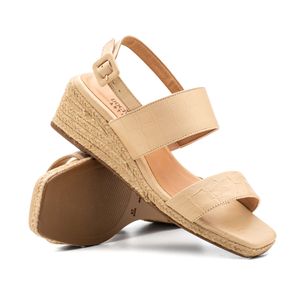 Sandália Anabela Doctor Shoes Couro 57507 Nude