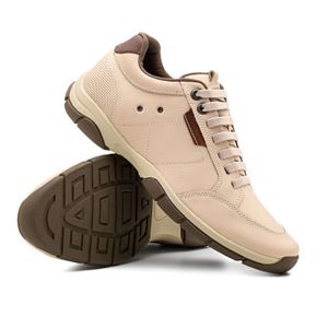 Tênis Doctor Shoes Couro 64405 (Elástico) Palha/Mouro