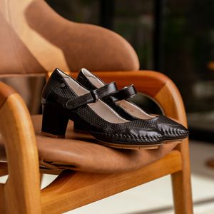 Sapato Salto Doctor Shoes Couro 789 Preto
