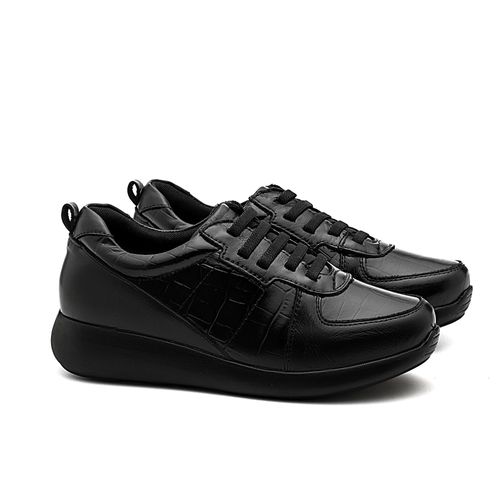 Tênis Doctor Shoes Couro 1403 (Elástico) Preto
