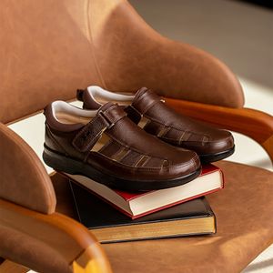 Sandália Doctor Shoes Prevent Couro 3059 Marrom