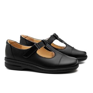 Sapato Anabela Doctor Shoes Couro 366 Preto