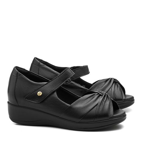 Sandália Doctor Shoes Esporão Couro 7878 Preto