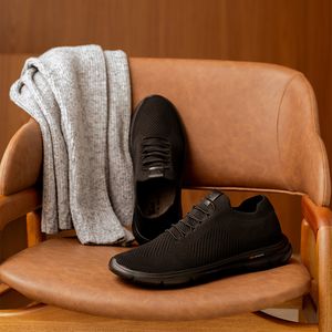 Tênis Doctor Shoes Knit 60201 (Elástico) Preto